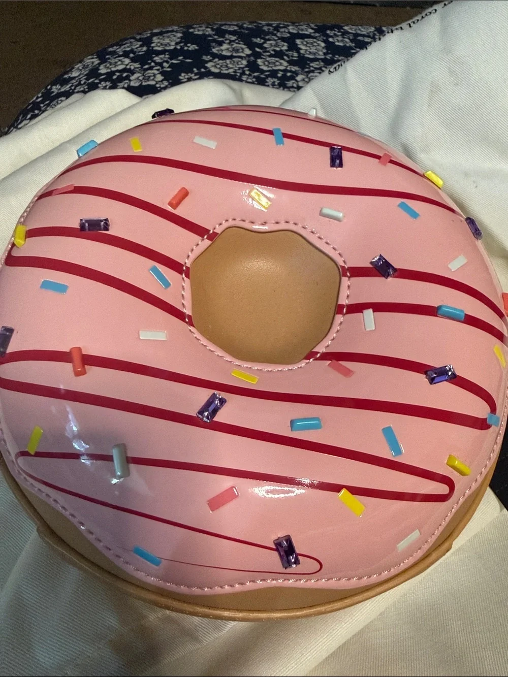 kate spade Pink Donut Crossbody Bag with Tan Trim